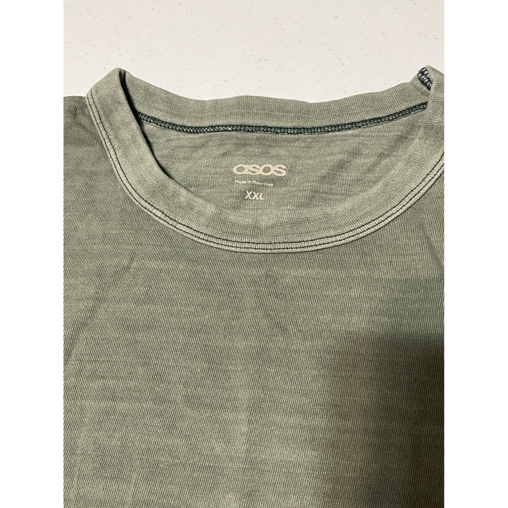 ASOS Mens XL Cosmic Healing Graphic T-Shirt Sage Green Relaxed Slub Tee